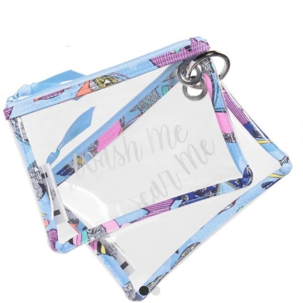 NEW - Vera Bradley Butterfly By Travel Clear Pouch 2 Pack Set-Accessories